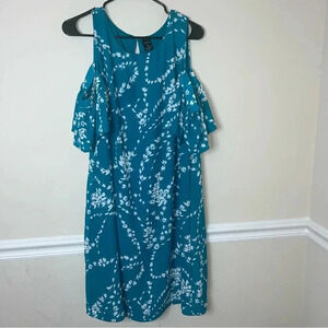 City street mid length dress with off the shoulder sleeves / womens 16w B-1063